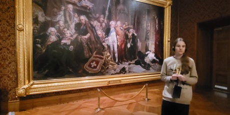 Powiększ grafikę: uczeń i obraz J.Matejki